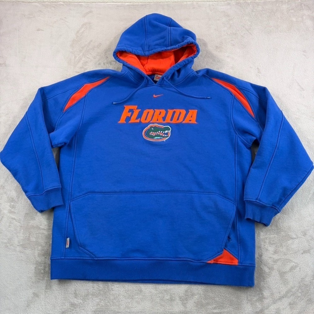 Vintage Nike Team Florida Gators Pullover Hoodie Center Swoosh Logo Men 2XL